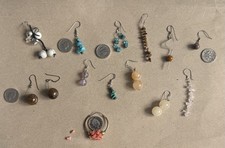 Odd Dangle Earrings Semi Precious Gemstones Job Lot 119