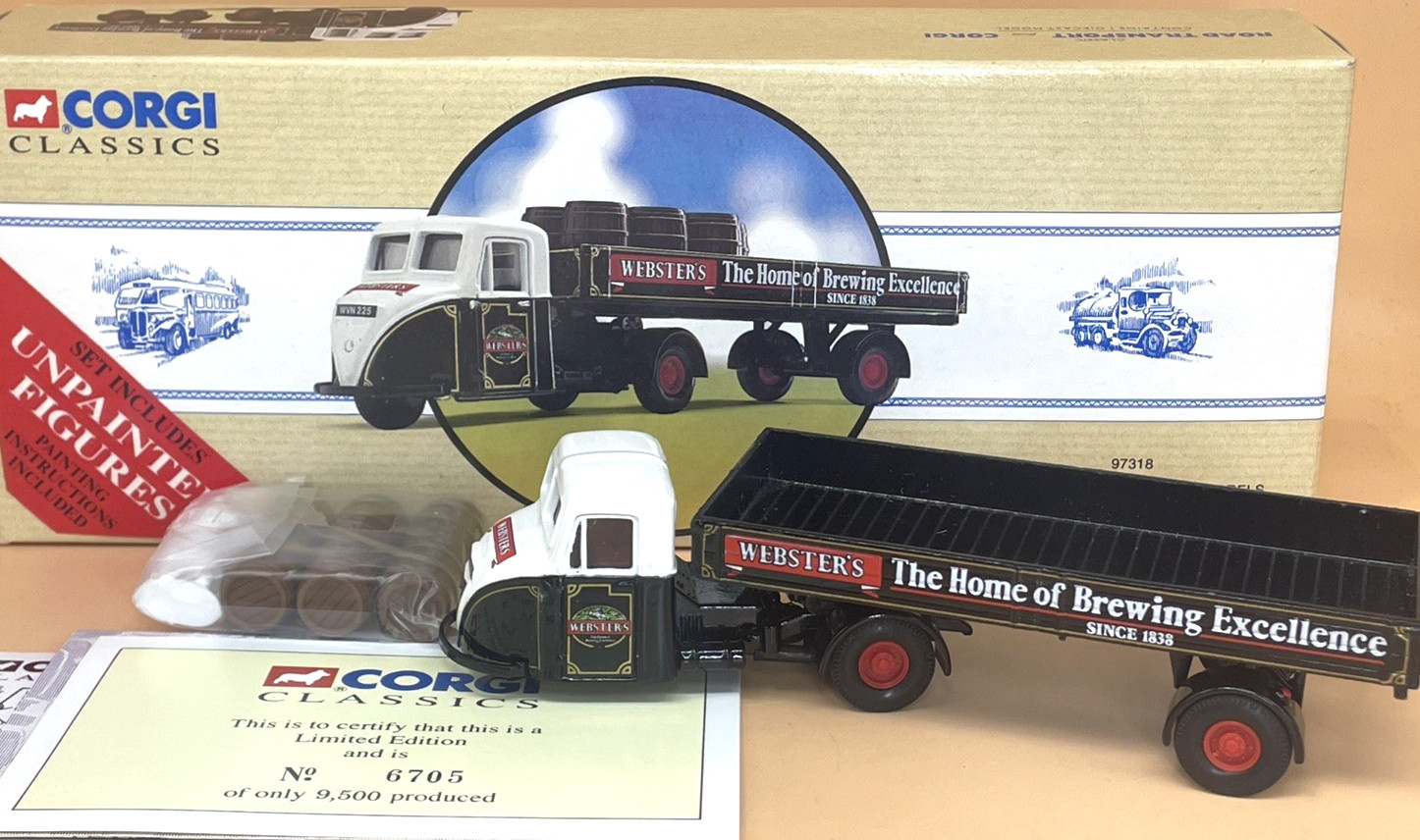 Corgi Classics 97318 Scammell Scarab Websters Brewery Barrels 1:50 Boxed