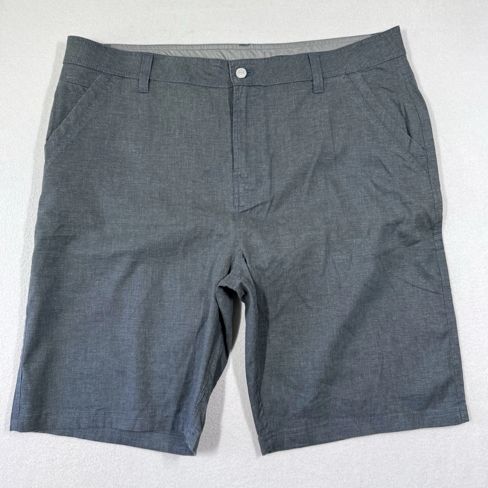 Prana Shorts Mens 40 Furrow Hemp Blend Lightweight Chino Hiking Outdoor Grey