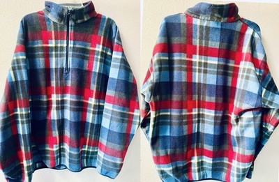 VINTAGE Y2K NAUTICA  PLAID 3/4 ZIP PULL OVER PULSE MENS SIZE L