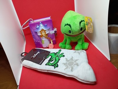 Disney Tangled Rapunzel Mini Journal Locking Keychain + Pascal Plush & Socks