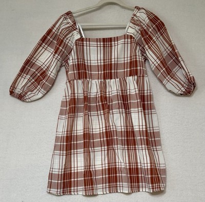 Red Plaid Babydoll Dress Puff Sleeve Cottagecore Mini Dress Small | eBay Red Plaid Babydoll Dress Puff Sleeve Cottagecore Mini Dress Small | eBay