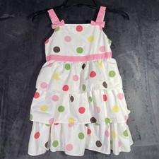 Gymboree Tea for Two Size 7 Polka Dot Tiered Ribbon Bow Dress