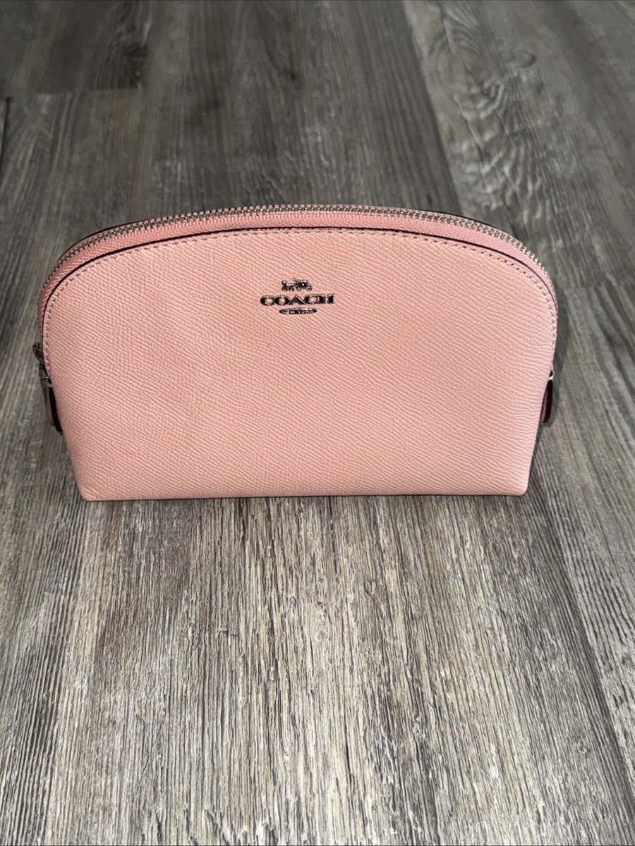 COACH Cosmetic Case Pink Crossgrain Leather 7.25x4.5 COACH Cosmetic Case Pink Crossgrain Leather 7.25x4.5