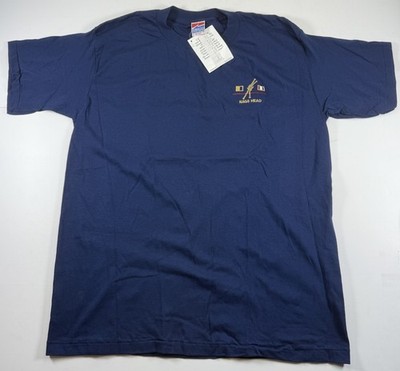 Vintage Islander Sportswear Nags Head NC T Shirt Mens Large 90s Navy Blue NWT