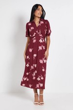 Dorothy Perkins Berry Midi Dress Womens Occasion Dresses