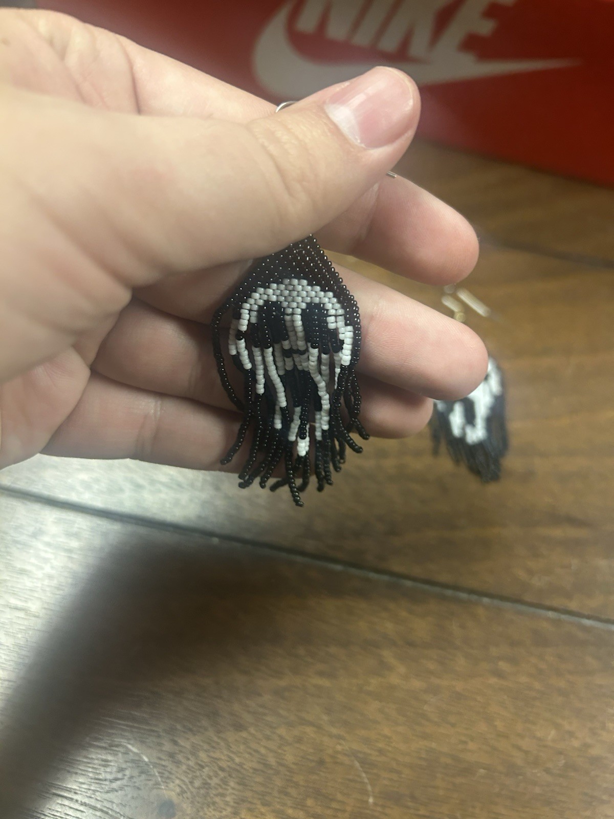 Handmade Beaded Ghostface From Scream Earrings - image 4