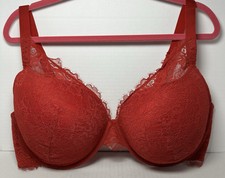 Women's Lace Plunge Push-Up Bra - Auden Red, Size 42DDD