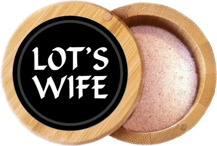 Lot's Wife Wood Salt Cellar With Lid for Kitchen Counter