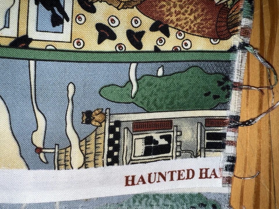 Difícil de encontrar! "HAUNTED HOUSE" DE DEBBIE MUMM TELA DE EDREDÓN DE ALGODÓN ESTAMPADO HALLOWEEN 1/2 YARDA Foto 3 de 3