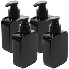 4Pcs Empty Reusable Pump Shampoo Bottles Pet Storage Travel Black