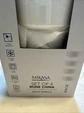Mikasa Macie White Bone China 4pc Small Fruit Bowls BNIB