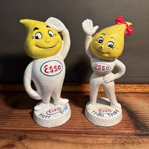 ESSO Herr & Frau Tropf Mr & Mrs Drip Oil & Gasoline Cast Iron Coin Banks