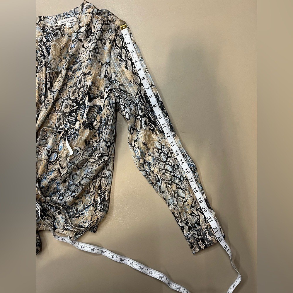 Olivia Graye Metallic Snake Print Python Wrap Blo… - image 4