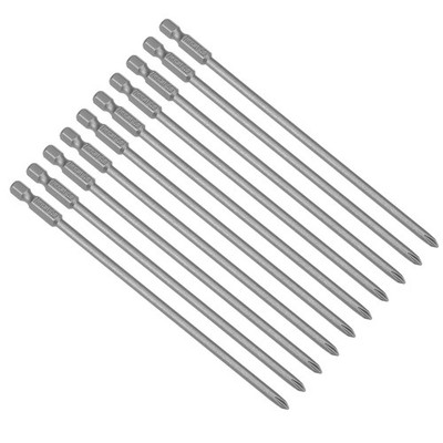 10pcs 150mm 1/4'' Hex Shank 4mm PH1 Magnetic  Head Screwdriver Bit S2