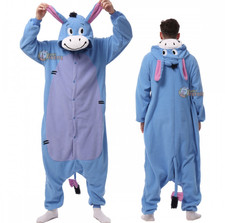Eeyore Hooded Jumpsuit Costume Adult M - Eeyore of Winnie the Pooh Family