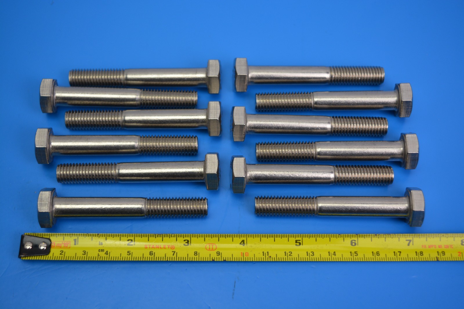12 x M10- 1.5 x 70mm A4 Stainless Hexagon Hex Head Bolt. Part Thread. DIN931