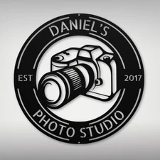 Personalized Photo Studio Metal Sign Custom Photography Decor Photographers Gift
