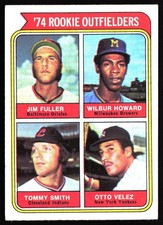 1974 Topps #606 1974 Rookie Outfielders Fuller Howard Smith Velez