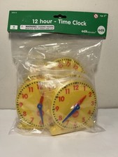 Edx. Student Clocks Set of 6 Clocks for Learning to Tell Time Analog-Style New