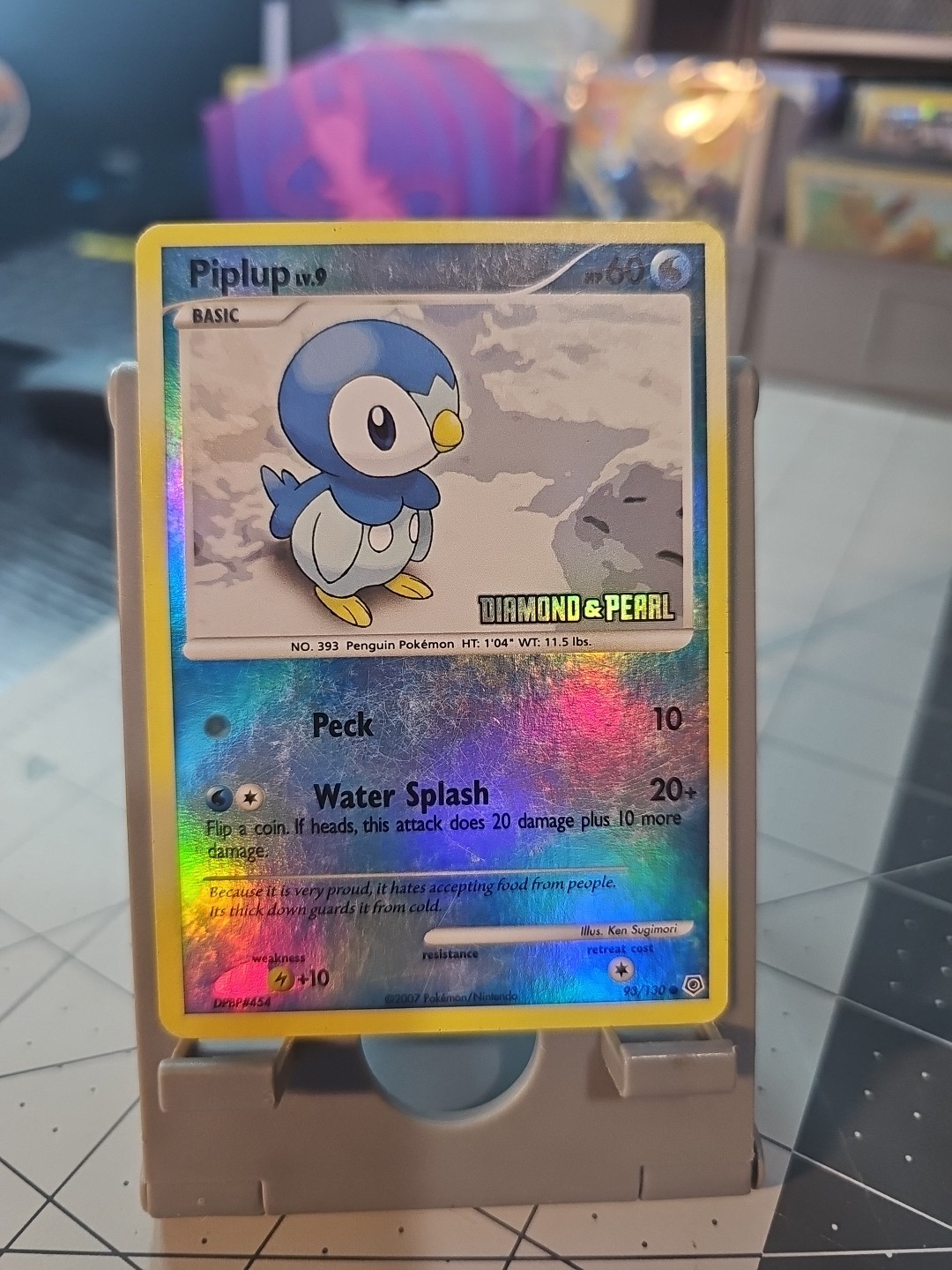 Pokemon Card Piplup LV.9 93/130 Reverse Holo Stamped Diamond & Pearl LP