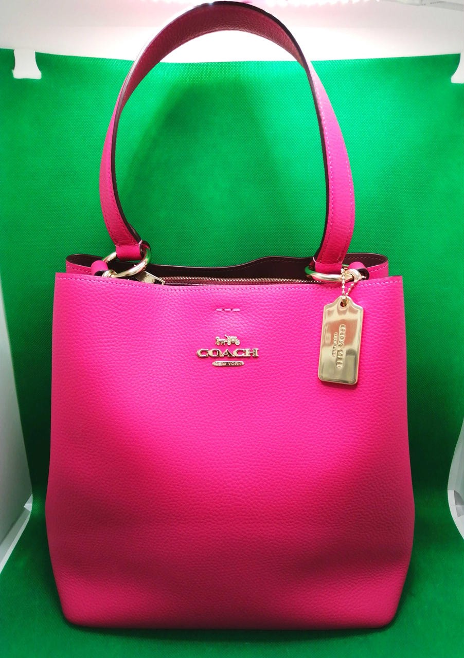 Coach Blush Pink Shoulder Bag with Signature Leather Accents