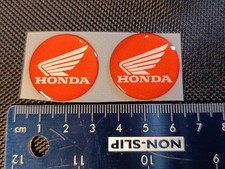 2xSmall Red HONDA Gel Decals, Helmet, Motorbike Gel Stickers/Decals-FreeDelivery
