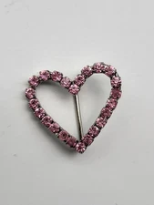 Vintage pink rhinestone heart slide pendant scarf pull cute love bridal