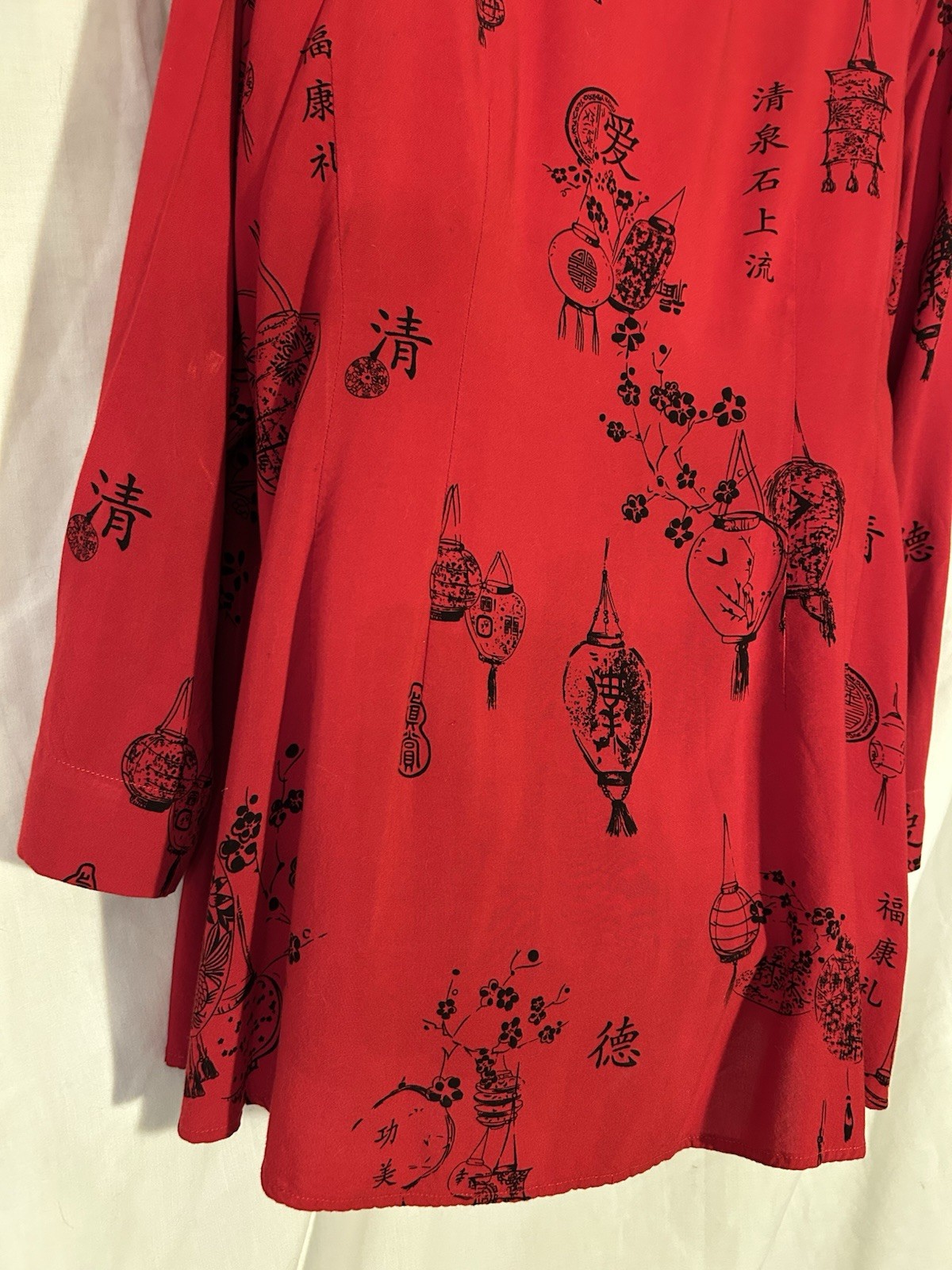 Soft Surroundings Red Lantern Print Button Front … - image 10