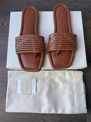 Ulla Johnson Naomi Sandal Studded Leather Sandals - Rust Copper SZ 39