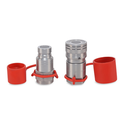 5/8  Flat Face Hydraulic Quick Couplers Set - 3/4  NPT Thread