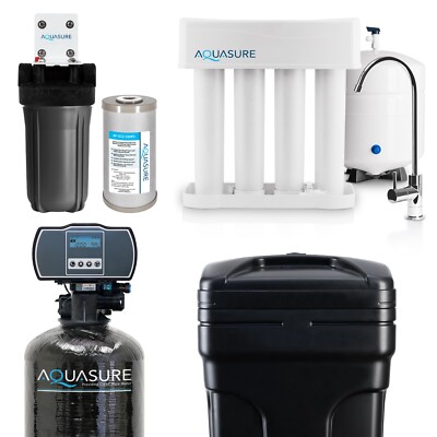 Aquasure 48000 Grains Water Softener 75 GPD Reverse Osmosis Whole House Filter