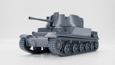3D printing 1/72 Swedish L-62 Anti II SPAAG self-propelled gun tank model kit