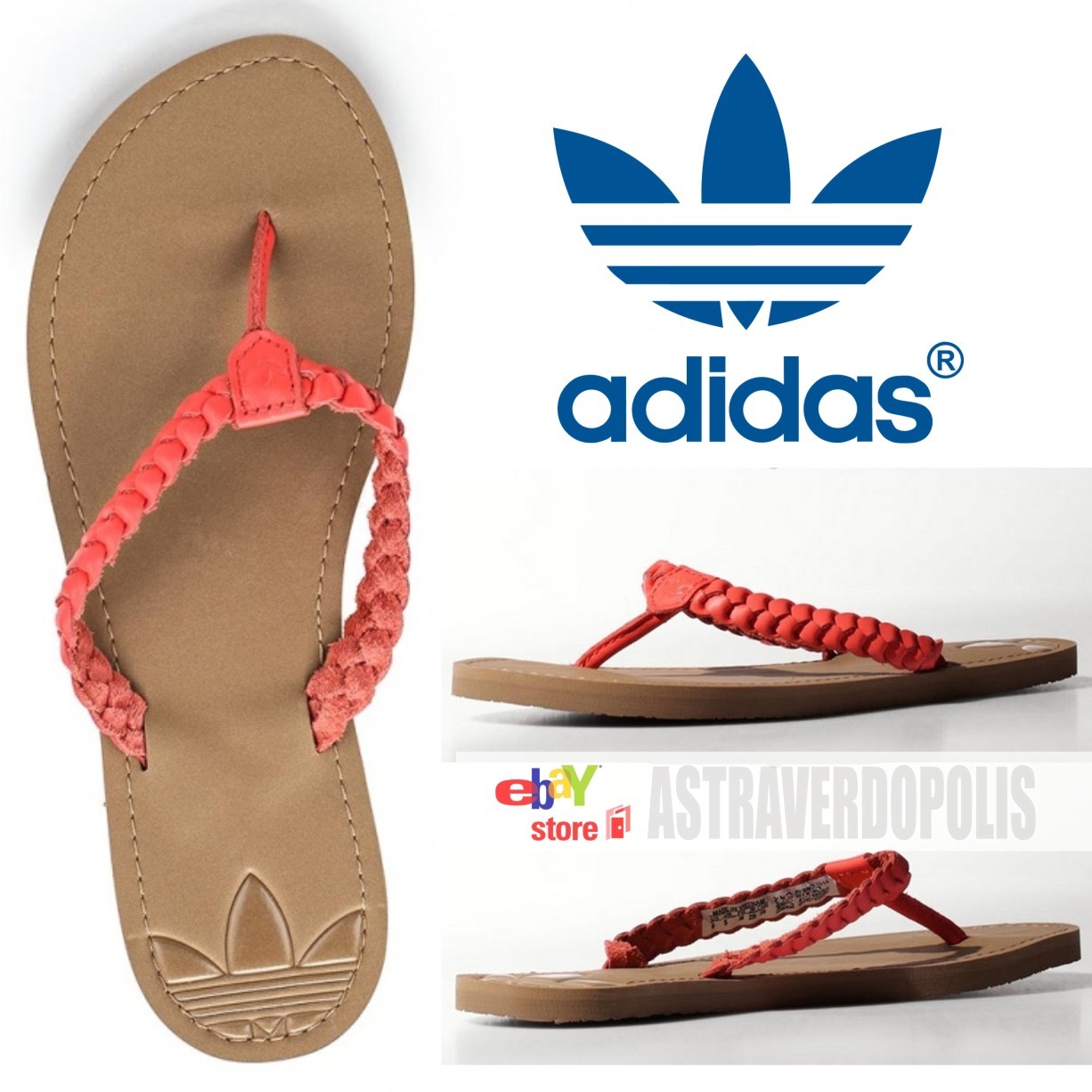 adidas leather flip flops