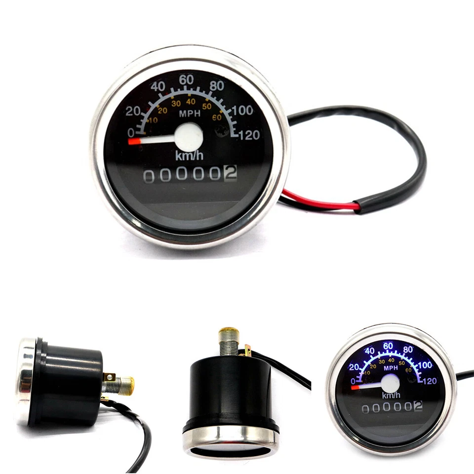 Motorcycle Speedometer Modified Odometer Double Mile System Mileage Kilometer - Imagem 2 de 4