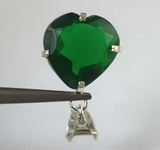 Natural 19.20 Ct Heart Shape Green Emerald Gemstone Certificate Birthday Pendant