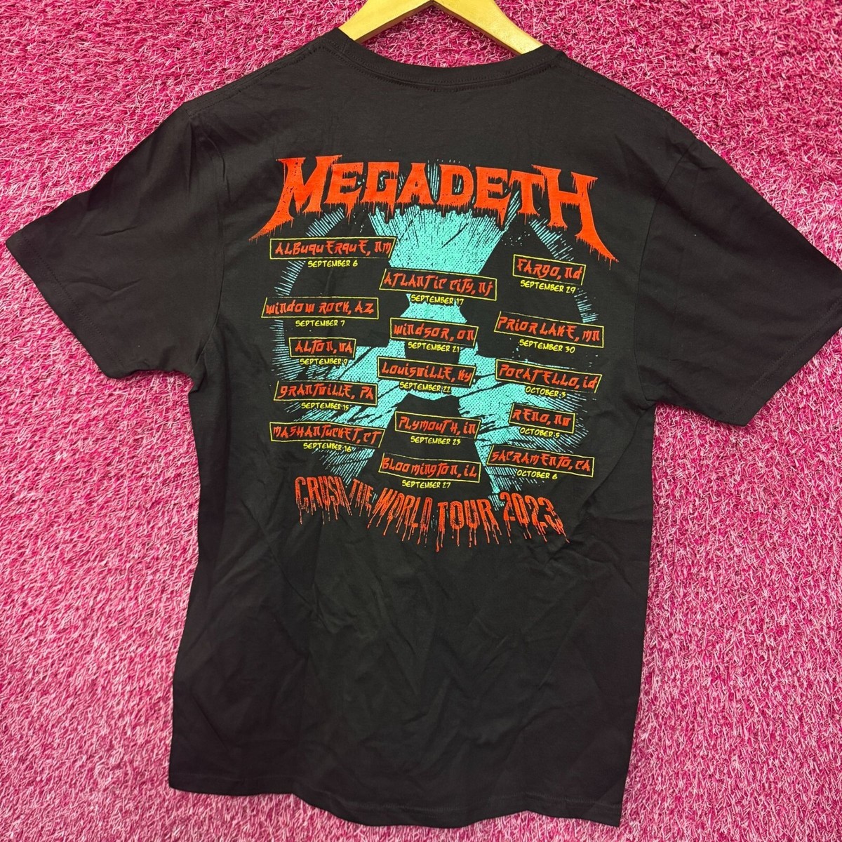 Megadeth Killing Time Crush the World Tour Metal Band Tee M | eBay