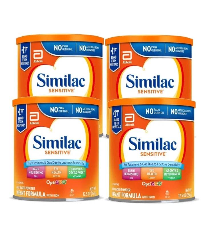 4 Similac Sensitive Powder Infant Formula 4 12.5 Oz Cans Exp 04