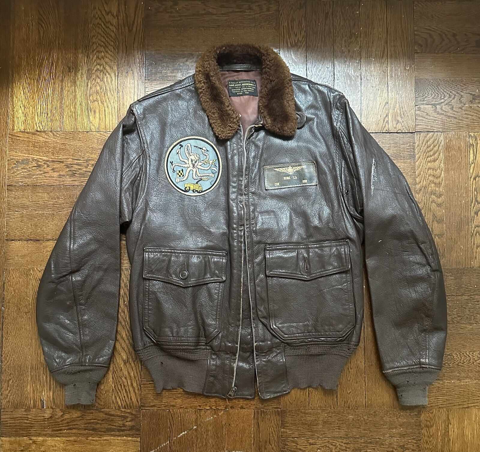 Vintage USN G-1 Flight Jacket Cagleco MIL-J-7823 (AER) Size 40 w ...