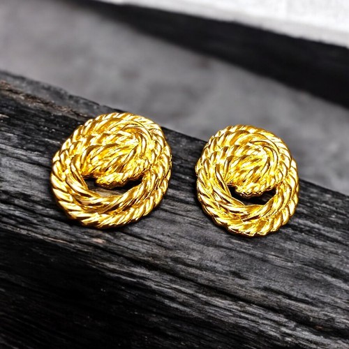 BLUETTE Clip-On Shoe Clips Gold-Tone Rope & Wavy Design Made In France (D120 - Picture 2 of 6