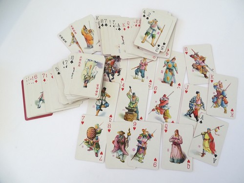 Tarjetas de juego vintage - Los personajes en margen de agua - paquete de dos chinas - Imagen 6 de 8