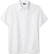 Chef Code Men's Kitchen Basic Cook Shirt, White (Size Large)