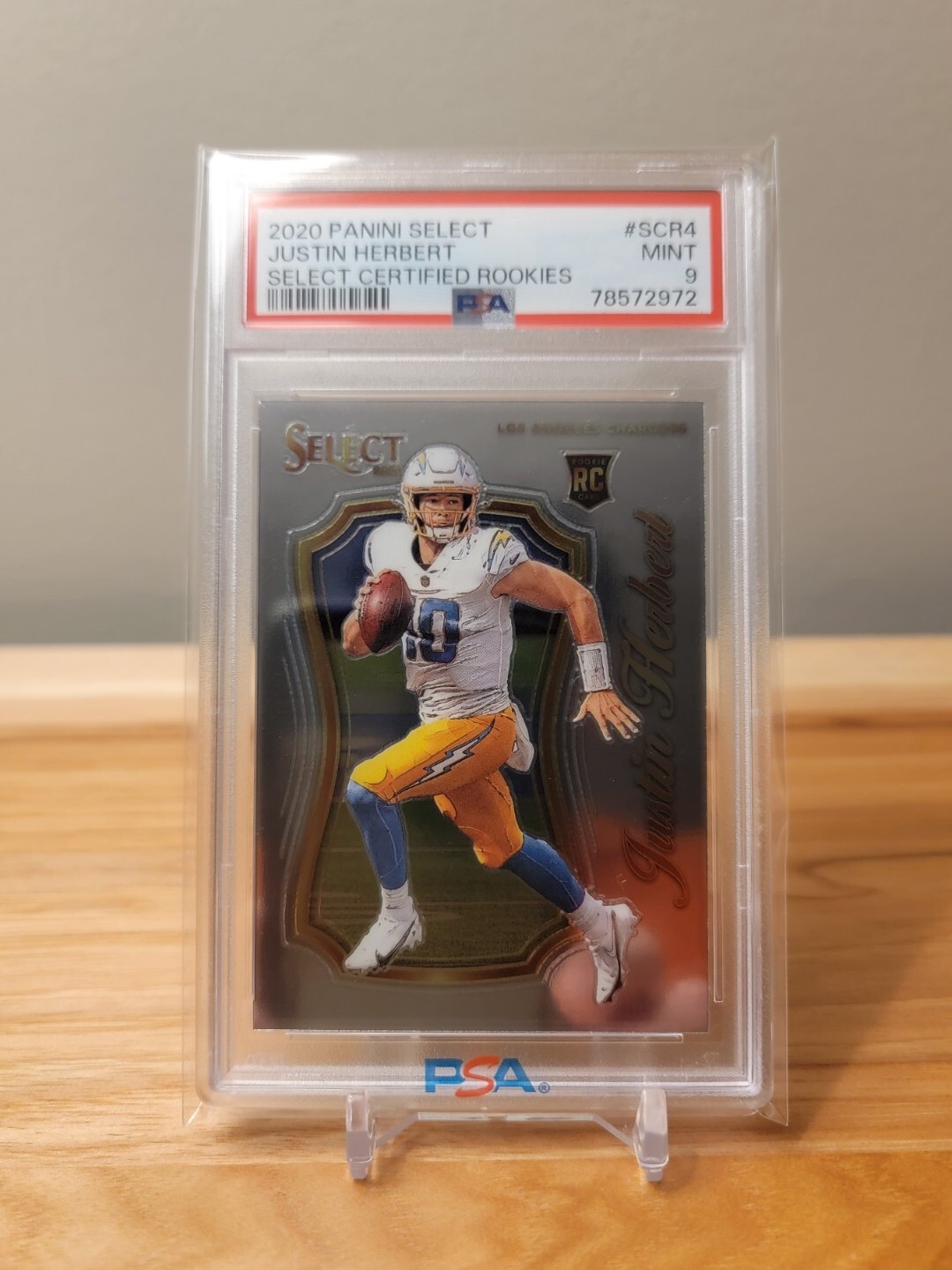 2020 Panini Select Justin Herbert Select Certified Rookies #SCR-4 PSA 9 Mint