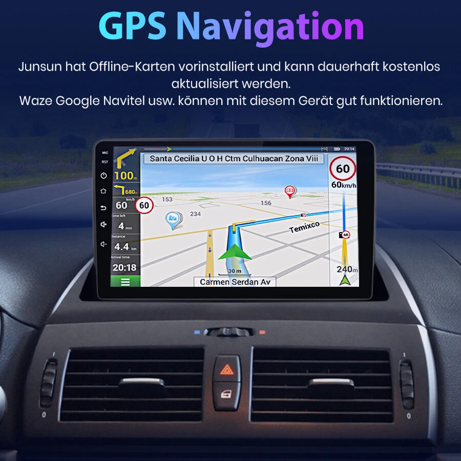 6+128G 9'' Autoradio GPS Navi Android 13 WIFI FM DAB+ Für BMW X3 E83 2004-2012 - Bild 4 von 4