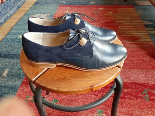 Jonak navy blue leather brogue | eBay