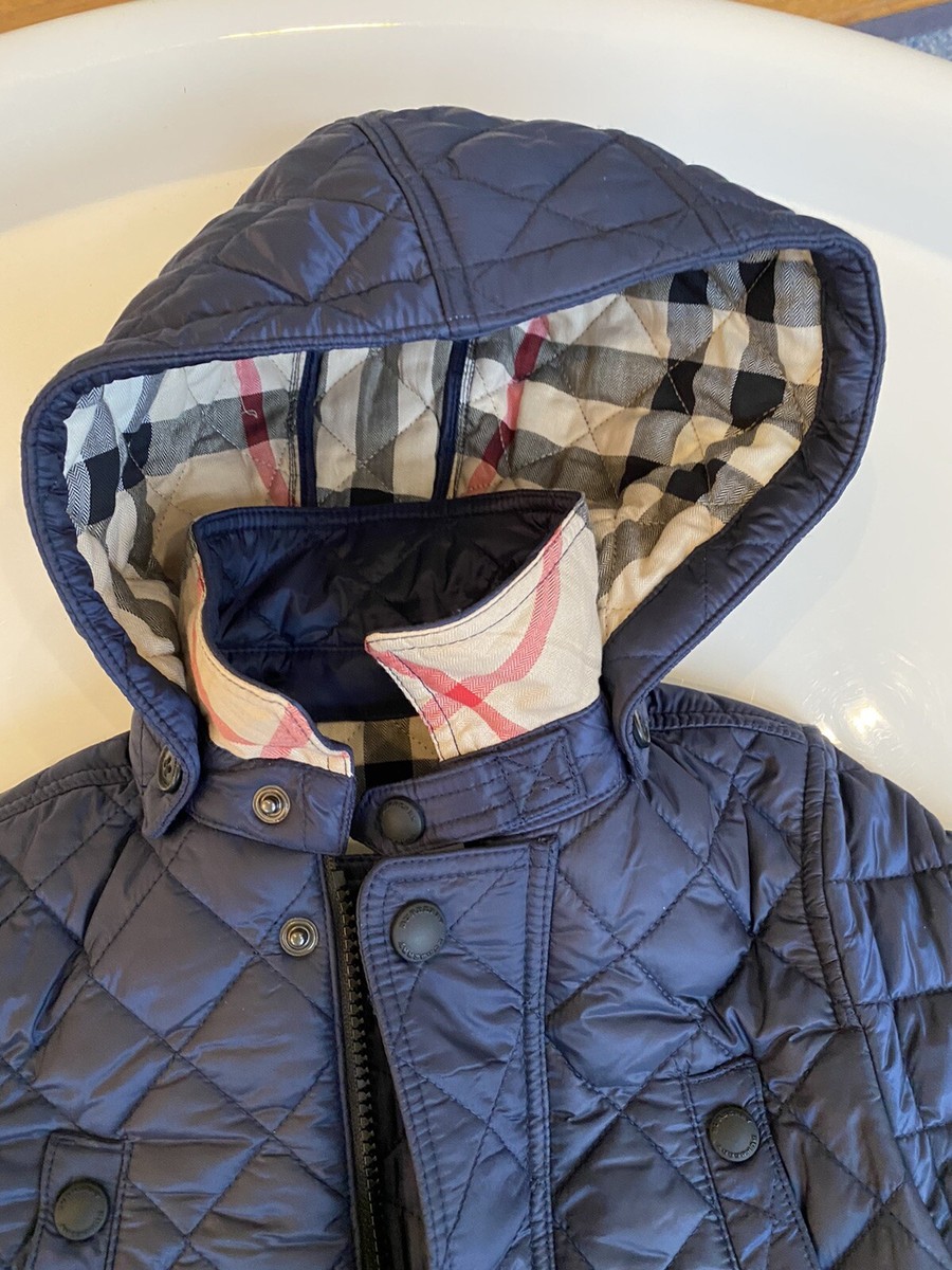 NEW Burberry Quilted Children's Coat with Detachable Hood in