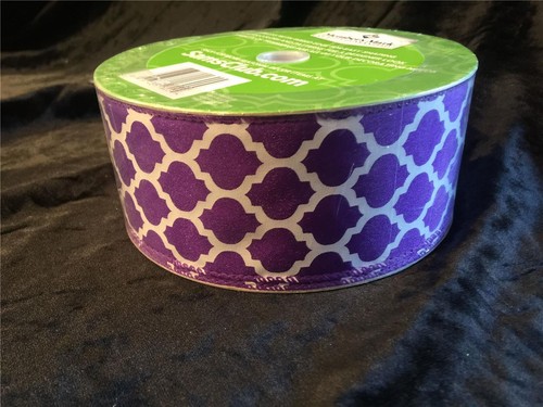 WIRED EDGE RIBBON NEW PURPLE 2.5 X 50 YARDS  EASTER  or VALENTINE'S DAY