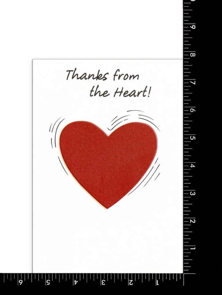 Divertida Tarjeta de GRACIAS Pun de Red Heart, Saludos Academia de Órganos Vitales + Sobre Foto 3 de 4