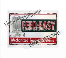 Feed Easy Mechanized Feeding Sytem Barn Cow Cow Livestock metal tin sign