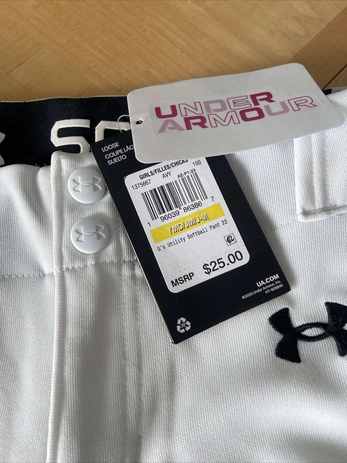 Under Armour Girls Softball Pants YMD White eBay